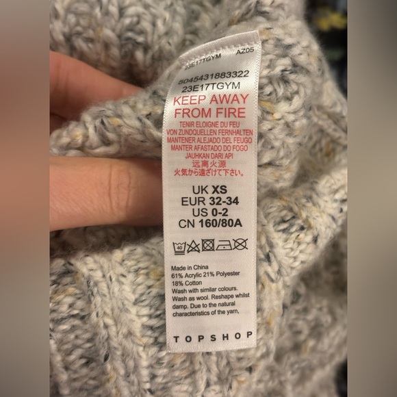 Topshop Gray Turtleneck Cropped Sweater - Picture 5 of 5